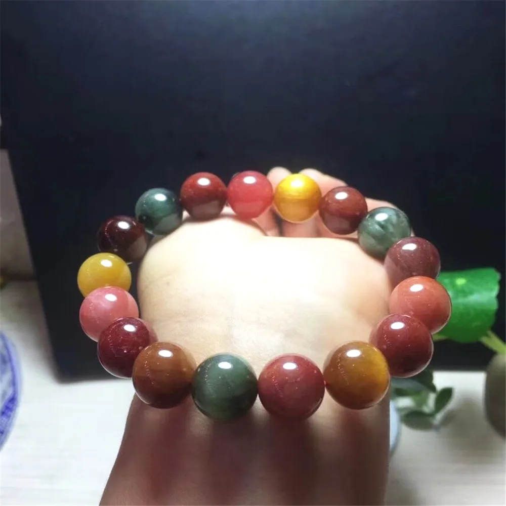 Браслет рутилированный из натуральной меди для женщин и мужчин круглые бусины