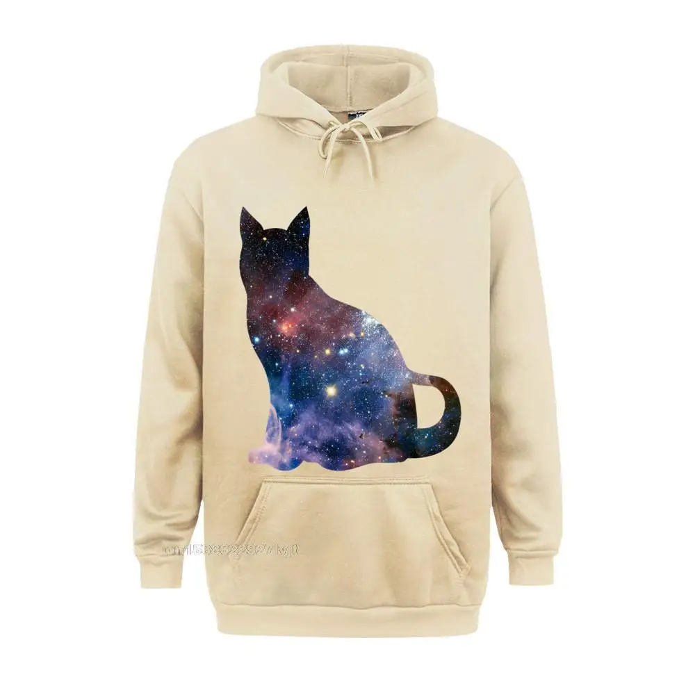 Hoodie Cat Silhouette Supernova In Galaxy Sci-Fi Space Custom Streetwear Long Sleeve For Men Popular Cotton Printed Hoodies