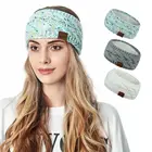 Зимние теплые женские вязанные Вязанные шерстяные повязки на голову, толстые повязки на голову для девочек, повязки на голову, теплые ушные повязки WH110