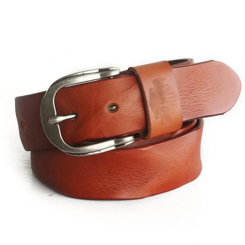Новый Ретро мужской ремень ручной работы растительного дубления из воловьей