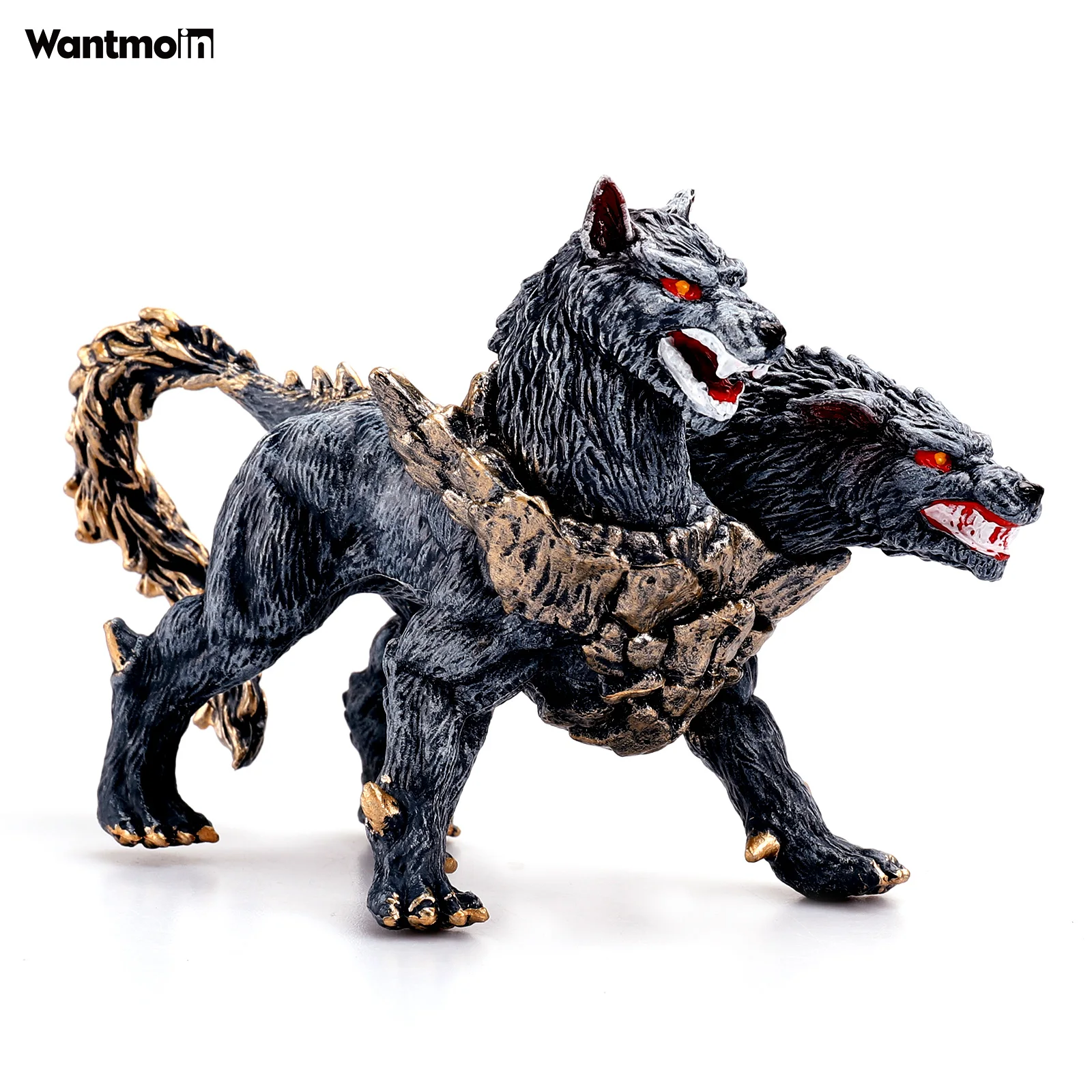 

Wantmoin realistic Cerberus statue plastic monster statue& Hell-Dog doll toy desktop animal decoration suitable for kids gift