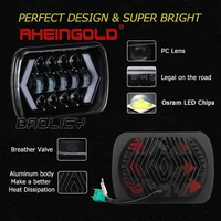 for 82 93 chevy s10 blazer for gmc s15 for jeep 7x6 5x7 projector led headlights 2pcs ip67 waterproof rate 6500k cars accessorie