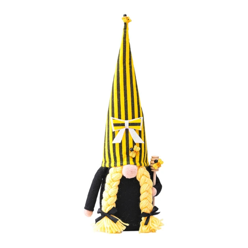 

Q0KF Easter Bumble Bee Gnome Tomte Nisse Swedish Elf Home Farmhouse Kitchen Decor