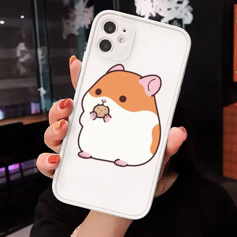 

Hamsters cute cartoon animal Phone Cases matte transparent For iphone 7 8 11 12 plus mini x xs xr pro max cover