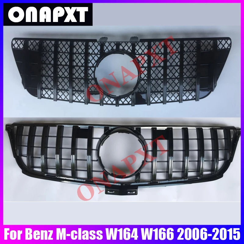 

For Benz M-class ML W164 W166 Plastic Front Bumper Grille Mesh Racing Middle Grill Center GT Diamond Vertical Bar 2006-2015