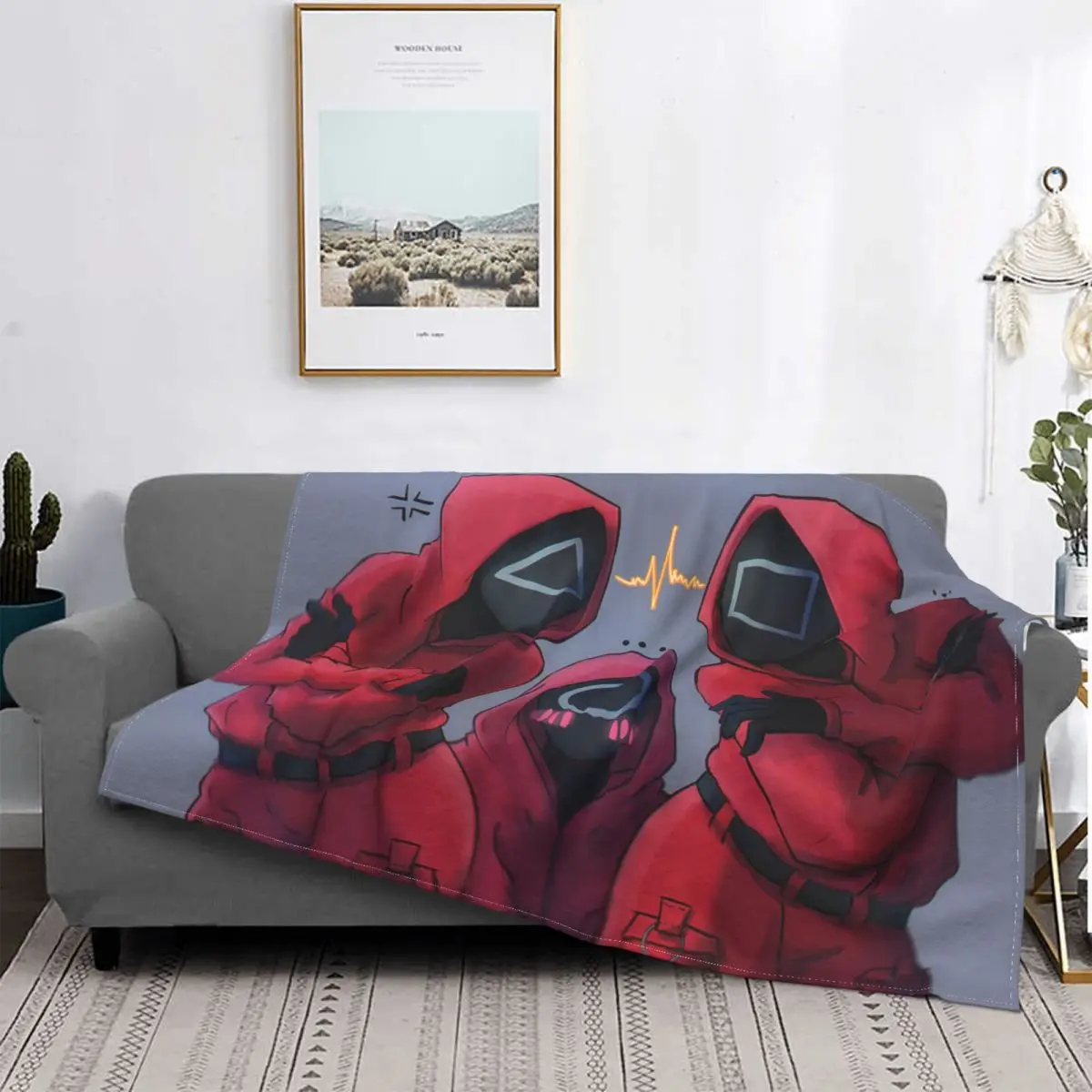 

Game Blankets Fleece All Season Game Battle Squidgamer Multifunction Lightweight Throw Blankets for Home Couch Bedspreads