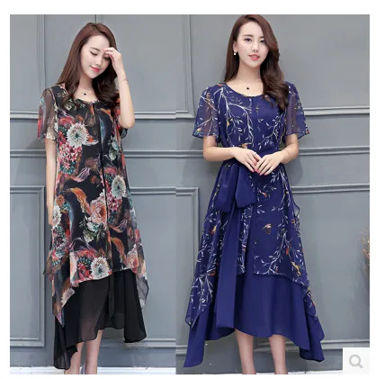 Женское шифоновое платье Longue длинное красное с цветочным принтом лето 2020|Женские