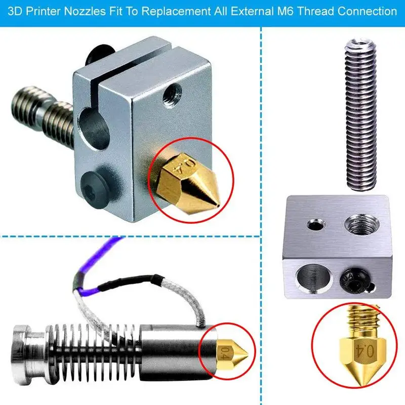 1 75 принадлежности/0 4 мм-один 3d принтер аксессуары Mk8 наконечник латунь сопло Sub