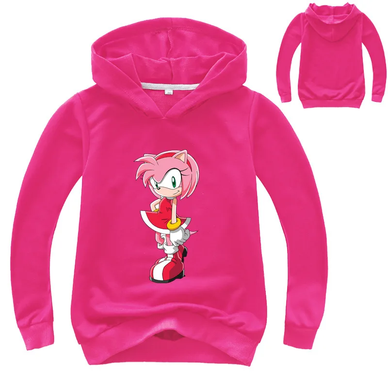 

2-16Years Sonics Hoodie Kids Sweatshirts Spring Autumn Teenager Girls Pullover Hooded Coats Boys Hoodies Causal Sportswear
