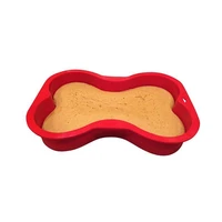 non stick silicone mold dog bone shape cake pan for puppy dog birthday diy baking tool
