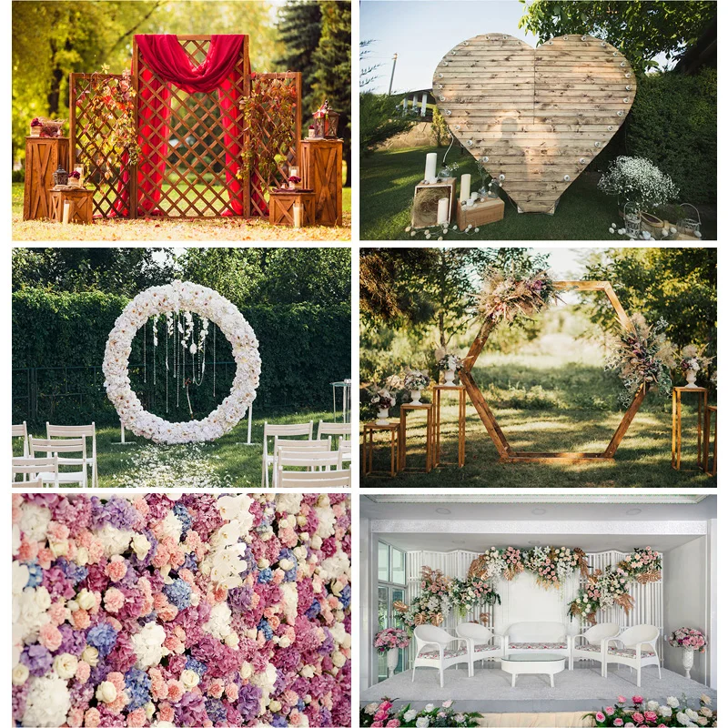 

Wedding Ceremony Photography Backgrounds Flower Birthday Engagement Party Portrait Backdrops For Photo Studio Props 210410HKW-05