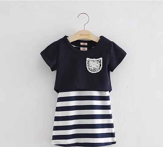 2020 Повседневная футболка и платье жилет для девочек Летний Новый Стиль детский