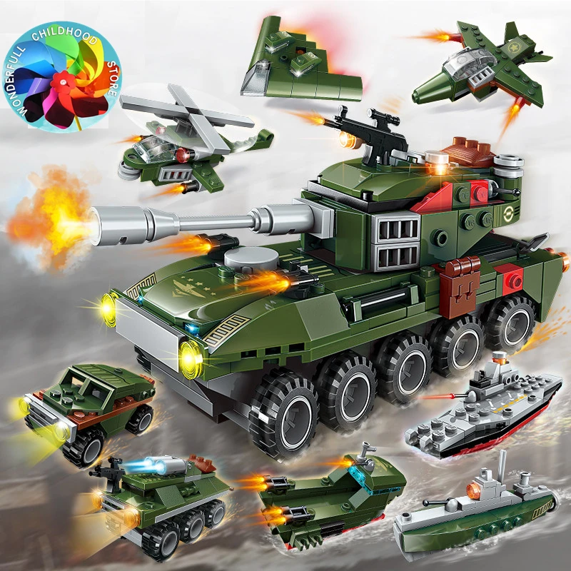361 шт. Детский конструктор танк|Блочные конструкторы| |