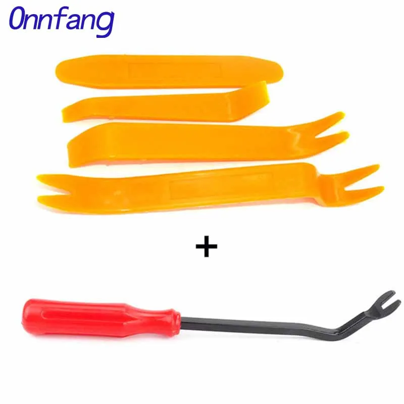 

Car Trim Removal Tool Kit 5 Pcs Auto Panel Door Window Removal Tools Kit Auto Fastener Clip Remover Tool Set Repair Tools