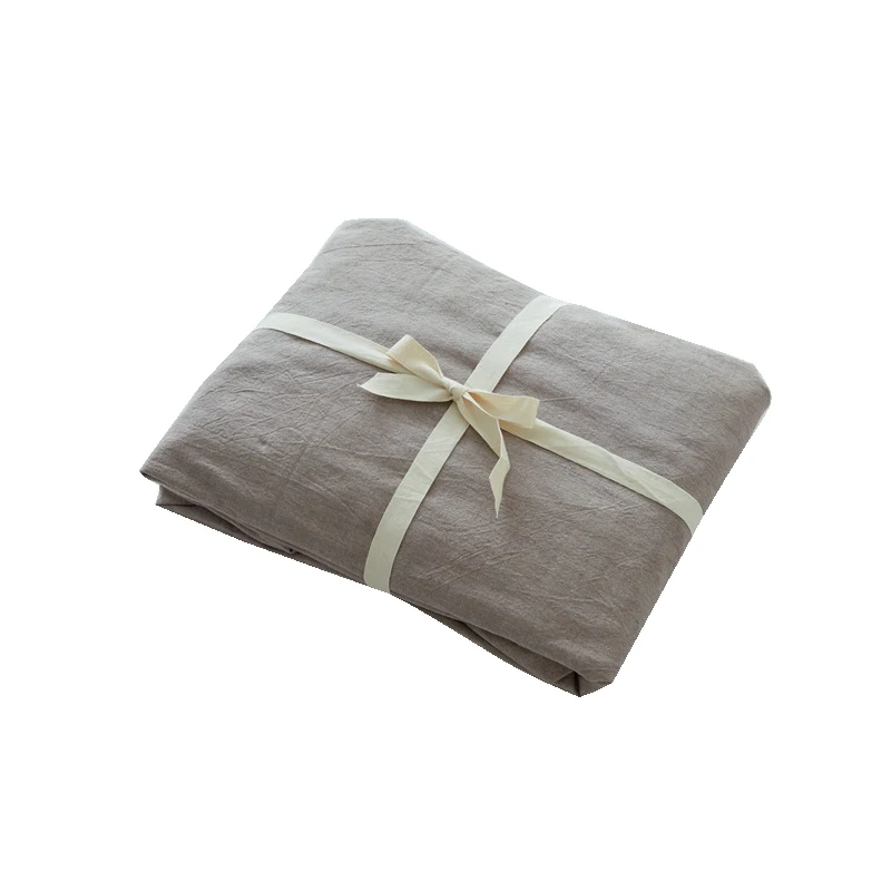 

Cotton Washed Cotton Bed Sheet Single Piece Pure Bed Cover with Elastic Band Queen Size Pure Color Mattress Protective Cover