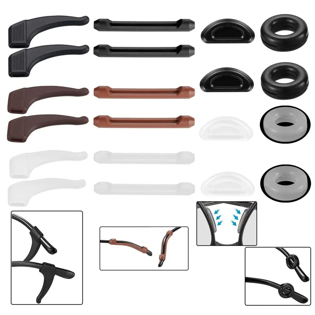 

20pcs Anti Slip Silicone Glasses Ear Hooks Silicone Eyewear Retainers For Eyeglass Temples Anti-slip Protectors