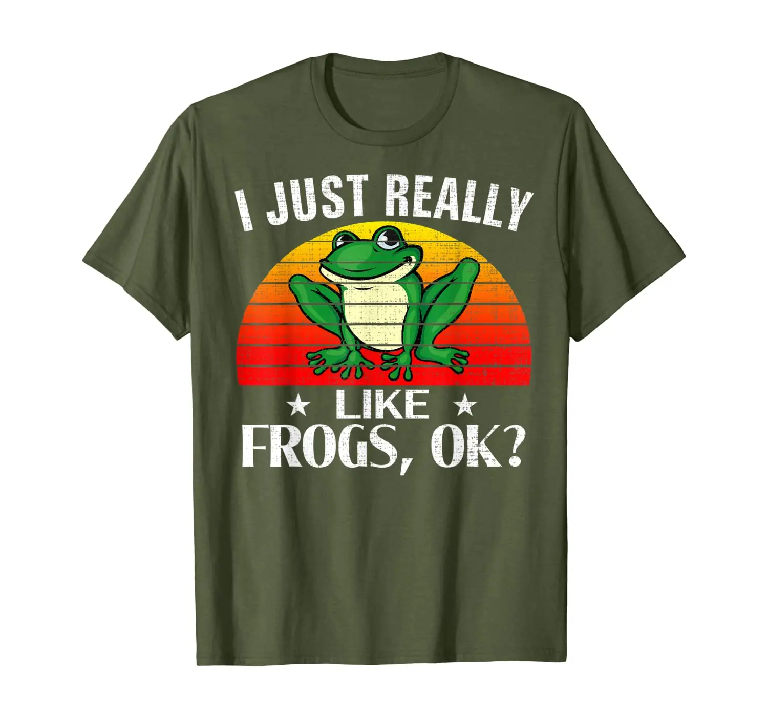 

Retro I Just Really Like Frogs Ok Funny Frog Animal Gift T-Shirt