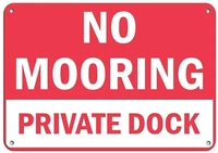 no mooring private dock tin wall sign warning sign retro metal poster plaque painting art decor for home cafe garden pub office