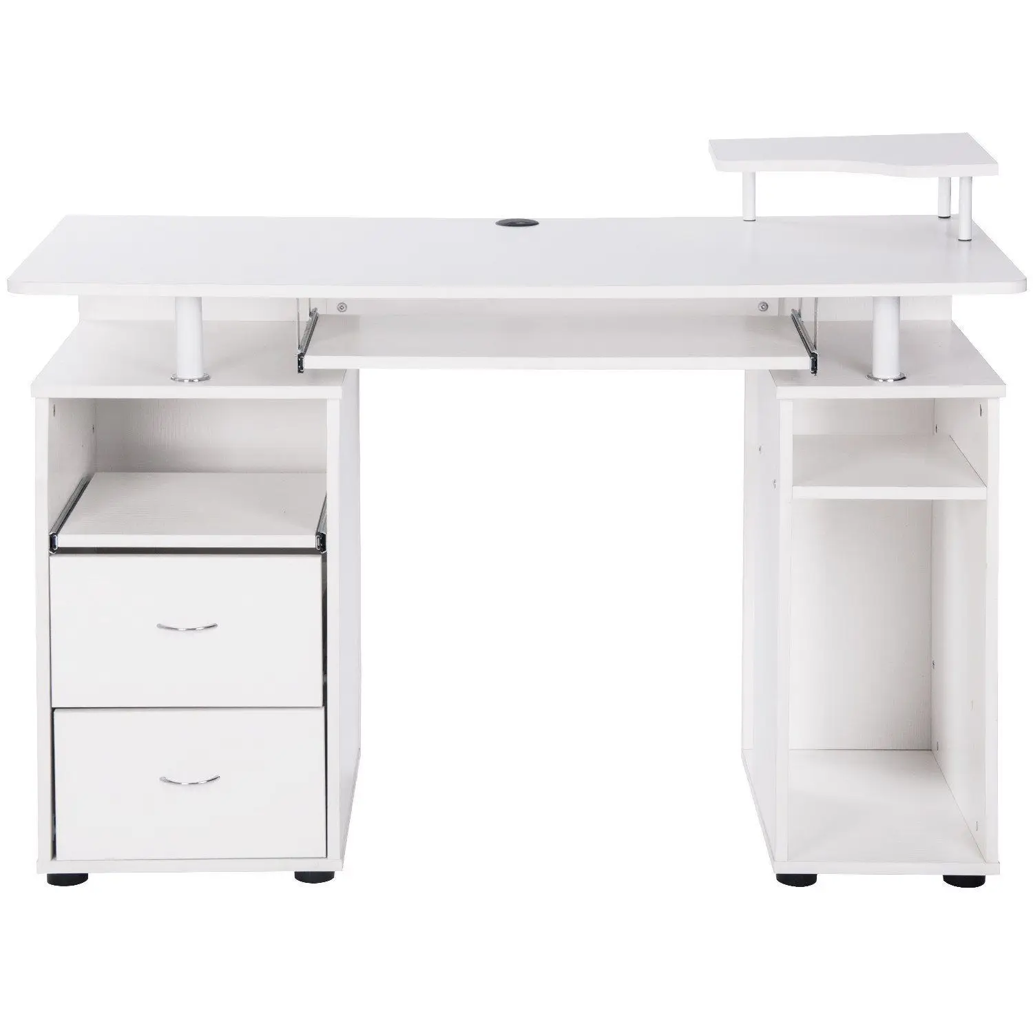 

Computer Desk With Keyboard Tray Slide-out Cabinet Two Drawers