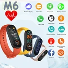 Фитнес-браслет M6, Смарт-часы для мужчин и женщин, часы с монитором кровяного давления, спортивные часы для Apple, Xiaomi, Android