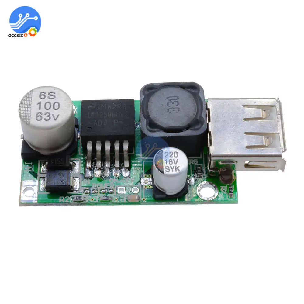 LM2596HV 5V 3A модуль зарядного устройства USB адаптер DC 9V 12V 24V 36V 48V автомобильное