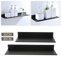 3040cm bathroom shelf storage rack spacealuminum wall mounted black shelf kitchen organize home hotel thickened storage holder
