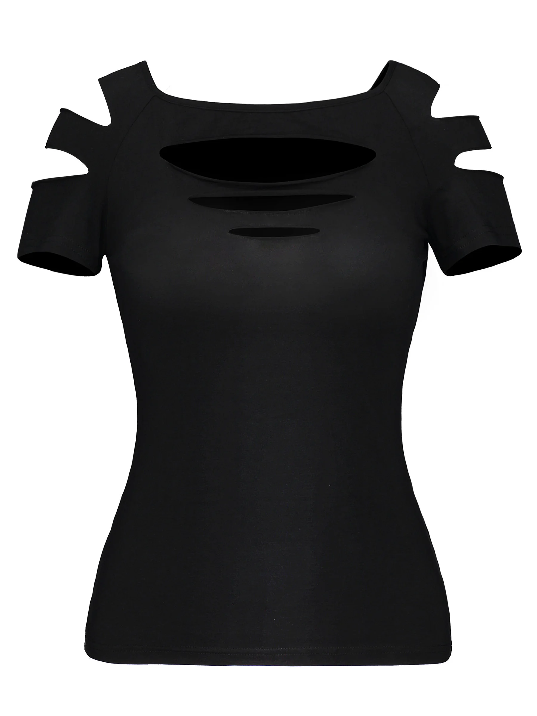 Rosetic Ripped футболка Летняя 2020 Сексуальная женская с открытыми плечами коротким