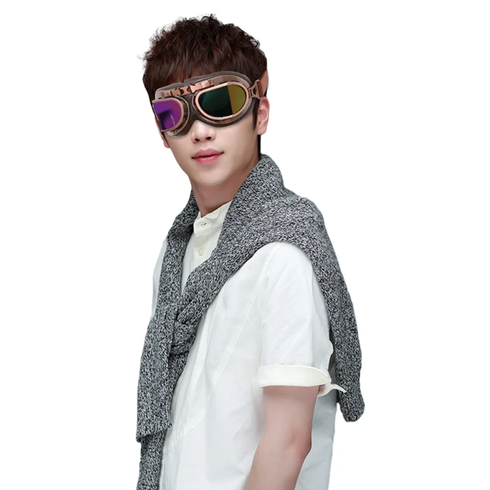 

Motorbike Riding Windproof Goggles Protective Glasses Copper Plating Anti-Fog Goggles (Colorful)