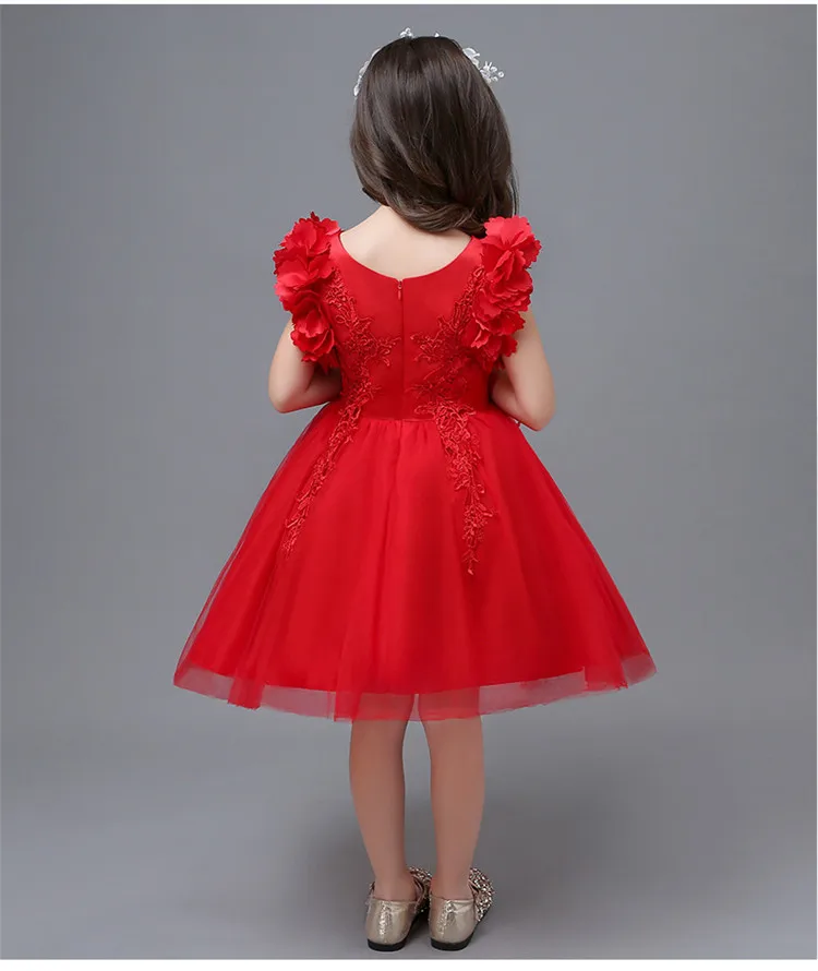 Платья принцессы для девочек с цветами платье свадьбы подружки невесты белое