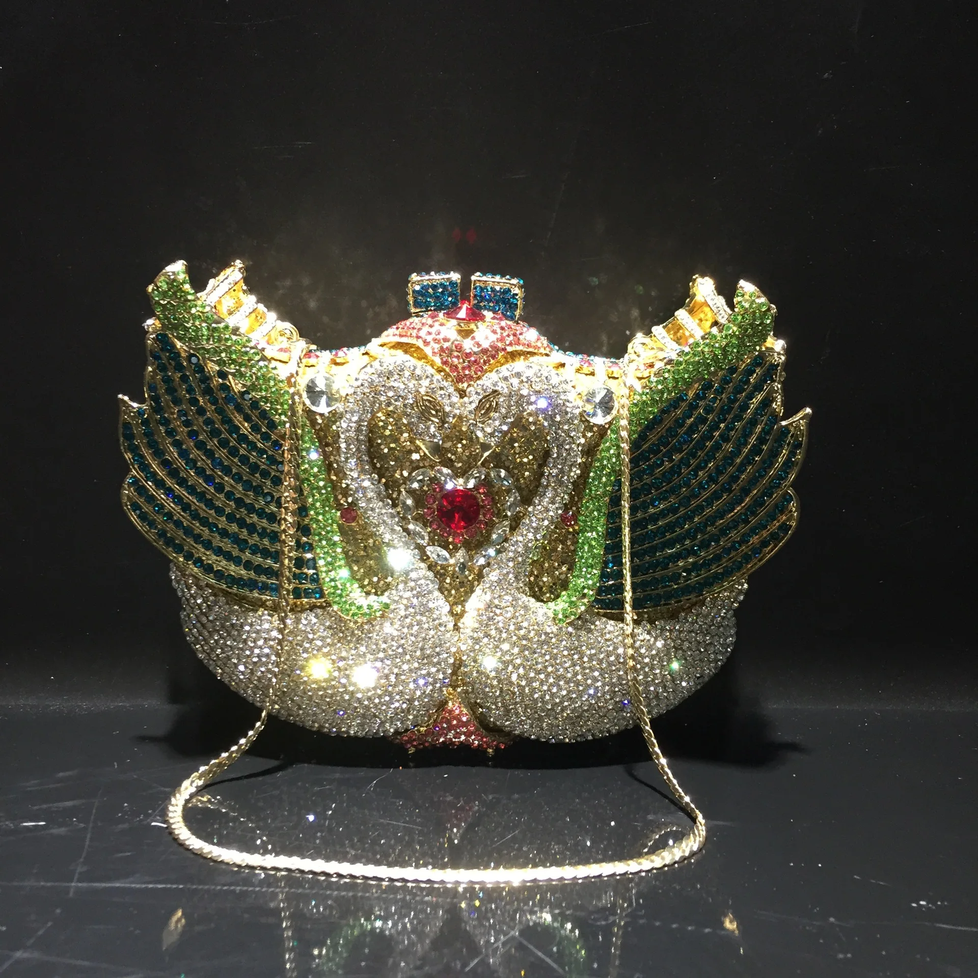 

European and American Swan Rhinestone Bags Crystal Dinner Party Handbag Fashion Ladies Shoulder bags Bridal Accessories Bags