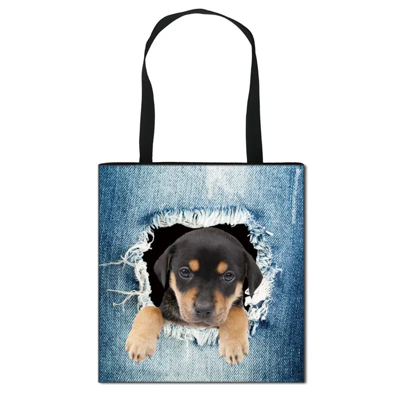 

New pocket dog Dacron handbag fashion portable shopping bag large capacity file bag women's shoulder bag