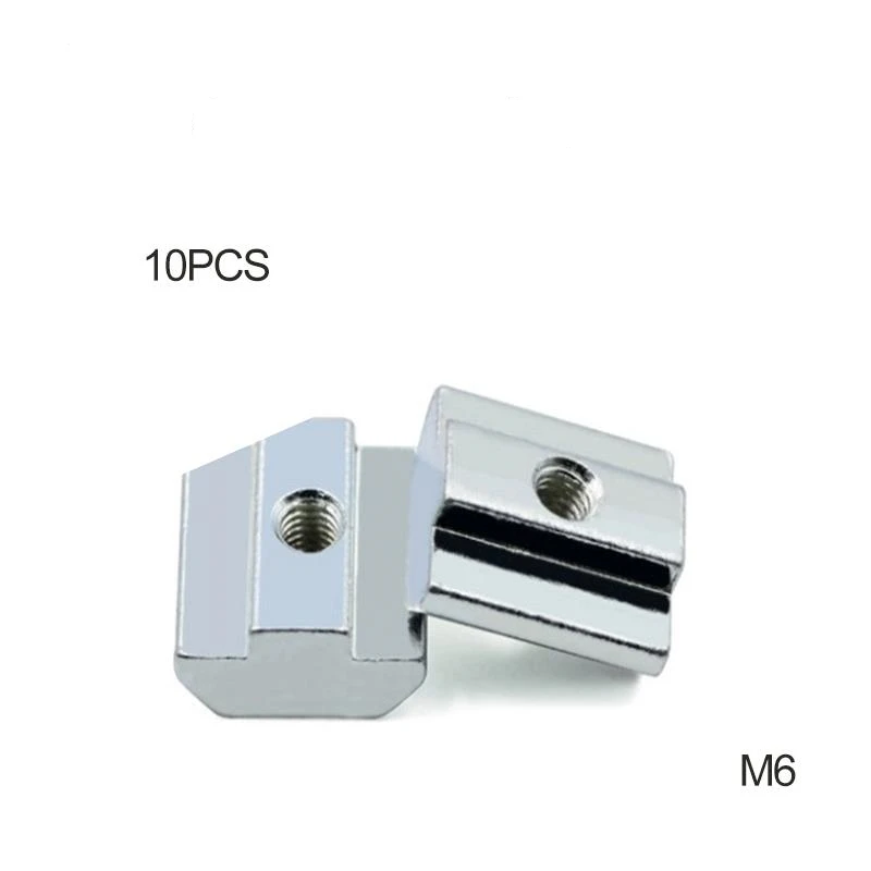 

M6 Carbon Steel Quadrilateral Slider Nut Connector Fastener High Galvanized Surface for 2020 Aluminum Profile Accessories