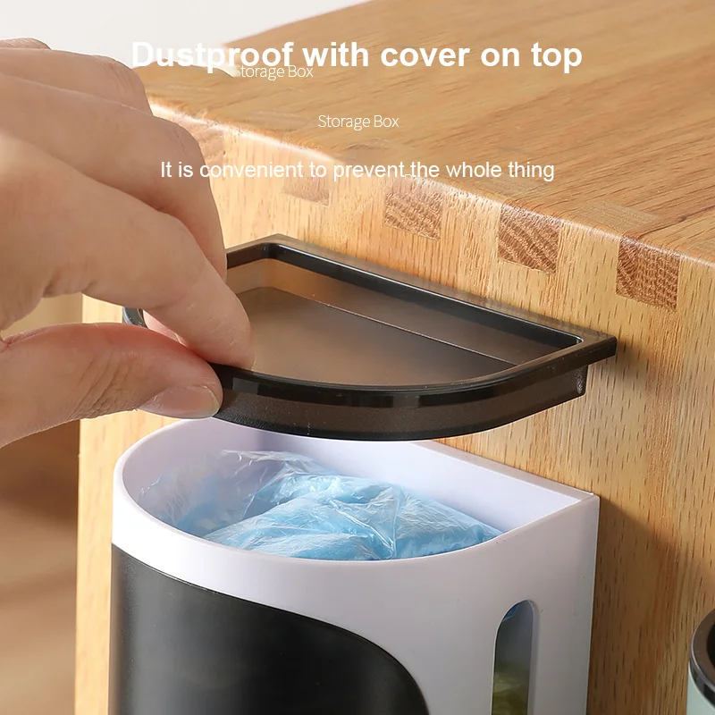 

Punch-free Garbage Bag Storage Box Creative Wall-mounted Portable Kitchen Plastic Bag Large Storage Box