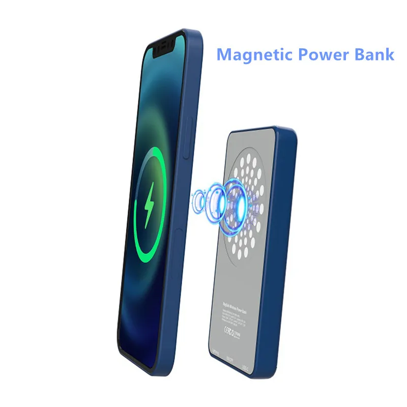

15W For iPhone 12 Mini Max Magsafe Qi Wireless Charger 5000mAh Power Bank For iPhone 12 11 Pro Backup Bracket Portable Powerbank