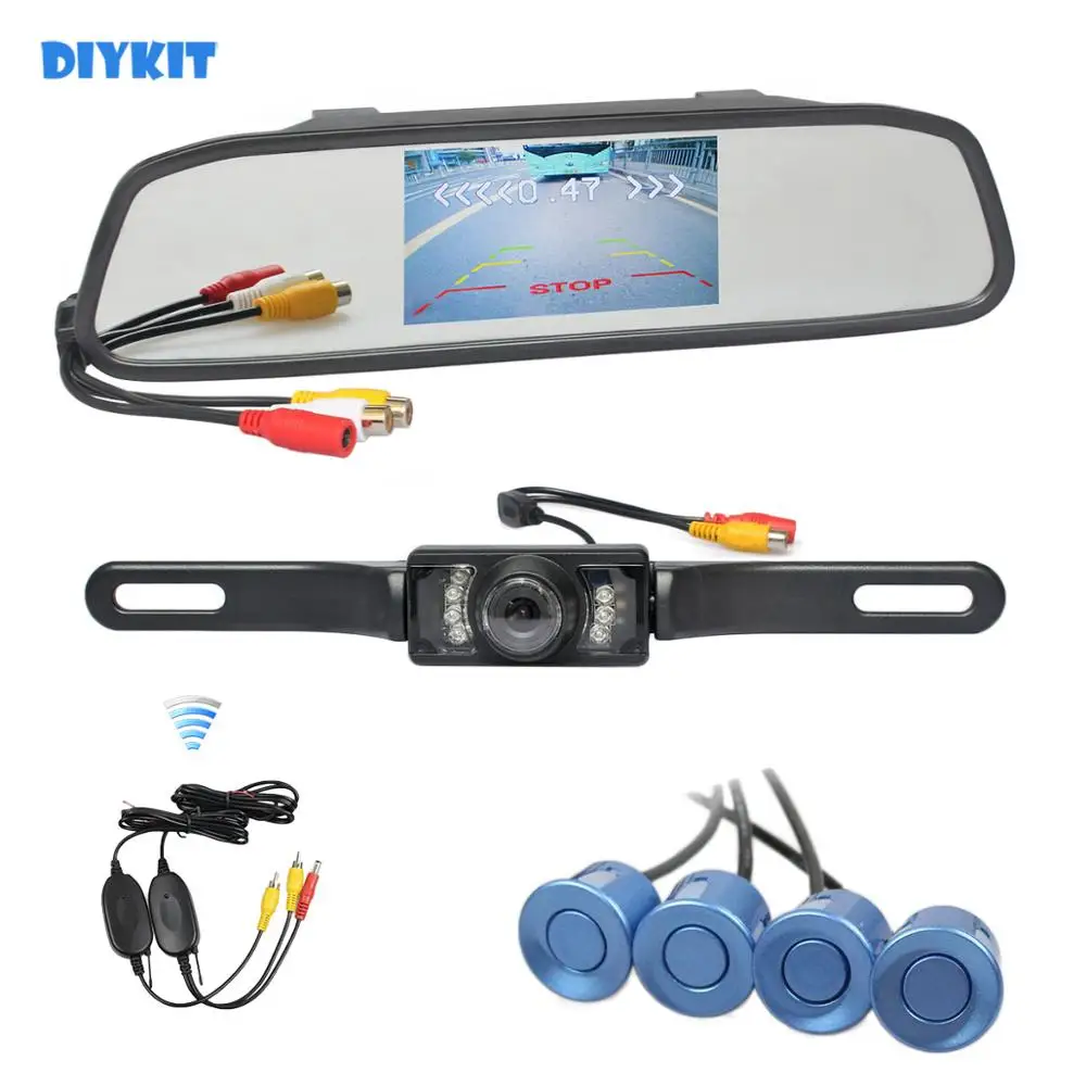 Беспроводной видеорадар для парковки 4 3 дюйма с ИК камерой заднего вида|parking