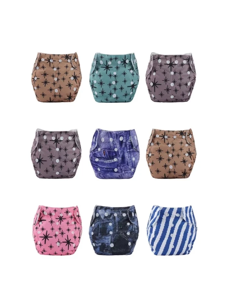Детские Тканевые моющиеся подгузники многоразовые с принтом водонепроницаемые