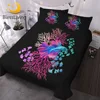 BlessLiving Fish Bedding Set Queen Corals Watercolor Duvet Cover Colorful Underwater Wildlife Quilt Cover Sea Weed Bedclothes 1