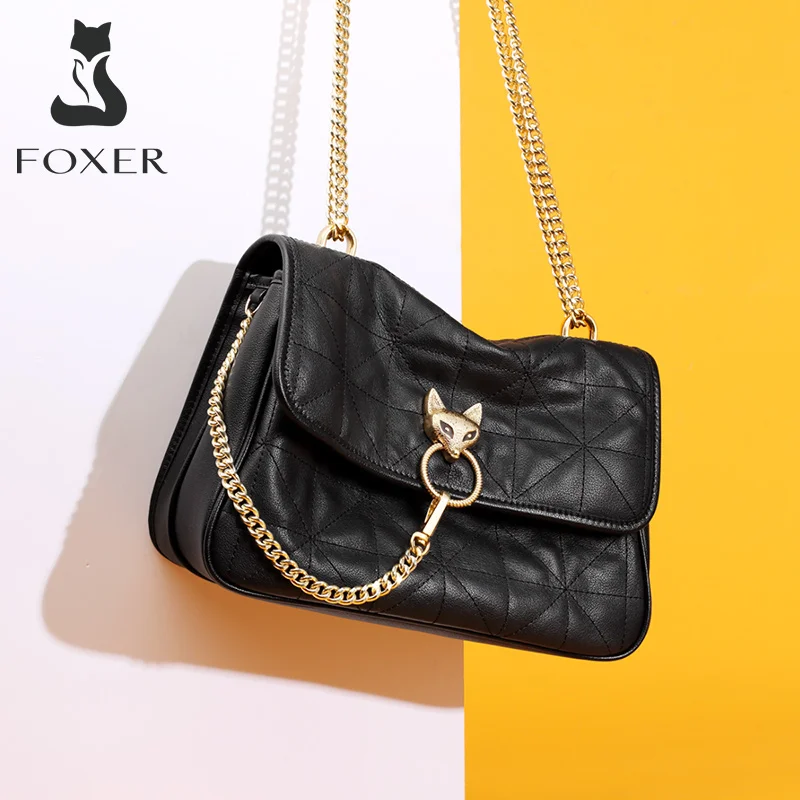 Сумка-мессенджер FOXER женская из 100% натуральной кожи Модная элегантная