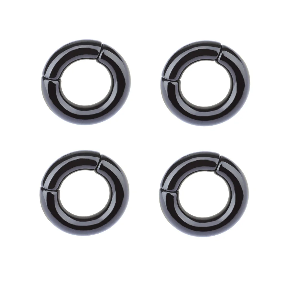 1 пара черный белый цвет УФ AcrylicEar туннель PlugRound расширитель Лабрет пикантные