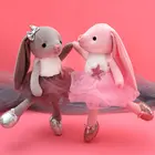 Мультяшный балетный кролик, плюшевая игрушка, милая кукла-кролик с длинными ушами для искусственных мягких животных, Успокаивающая Спящая игрушка, украшение для дома