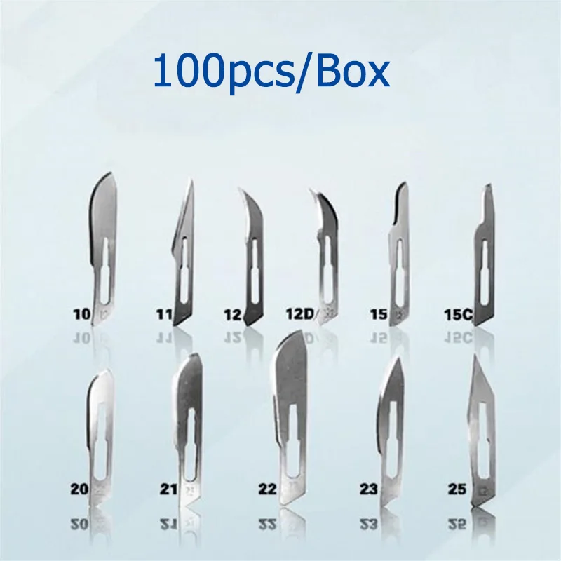 100 шт./кор. стоматологические хирургические лезвия из нержавеющей стали для