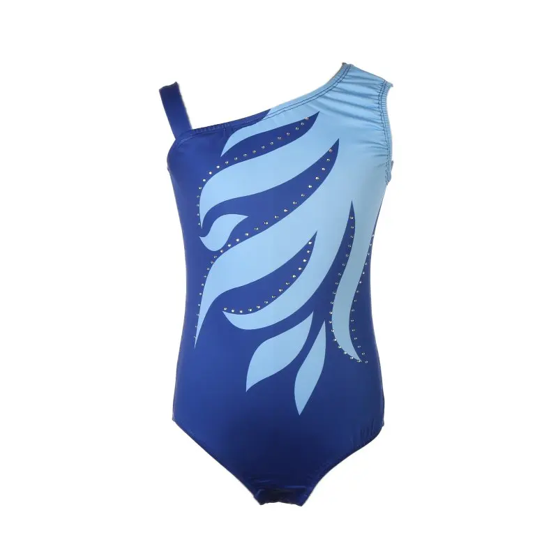 

One-piece Sleeveless Dancewear Leotards Shoulder Diamond-studded Bright Pattern Body Suit Ballet Gym Practice Suit Clothes
