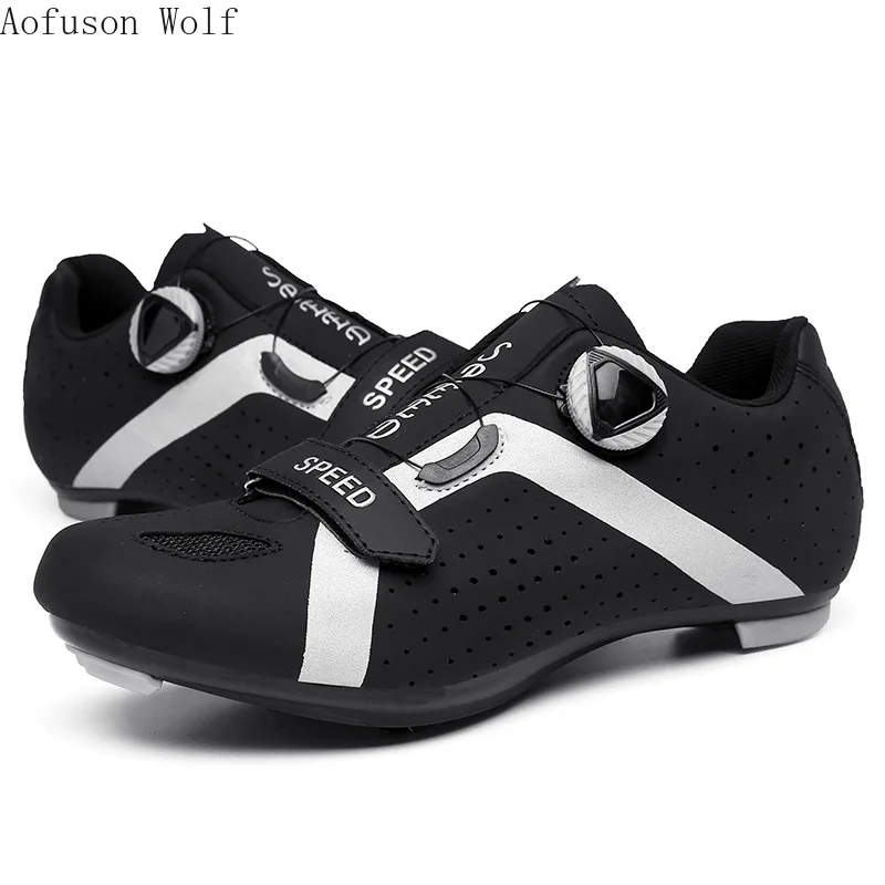 Beli Sneakers Bersepeda Datar Sepatu Cleat MTB Sepatu Bersepeda Pria Berpengunci Sendiri Sepatu Bersepeda Bersepeda Sapatilha Ciclismo Sneakers Cepat Wanita Mtb