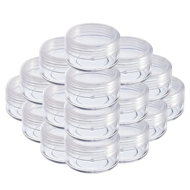 20Pcs 2g 3g 5g 10g 15g 20g Portable Plastic Cosmetic Empty Jars Clear Bottles Eyeshadow Makeup Cream Lip Balm Container Pots