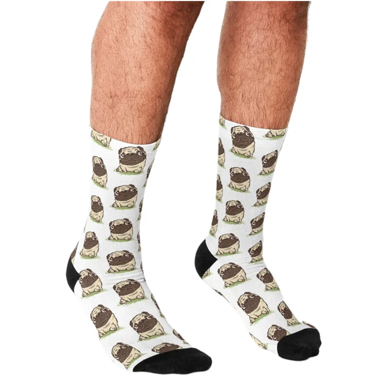 

Funny Men socks Pugs that relaxes pattern Printed hip hop Men Happy Socks cute boys street style Crazy novelty Socks for men