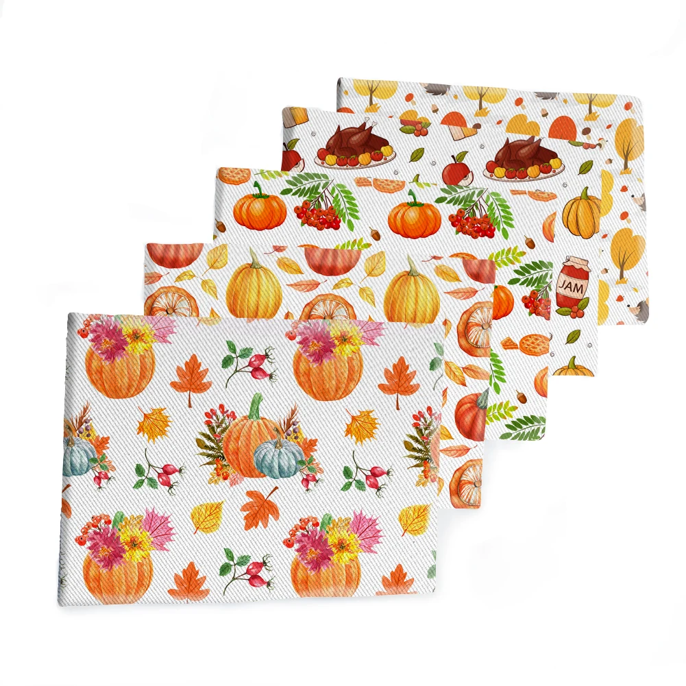 Саржа с принтом тыквы на День Благодарения Полиэстеровая хлопчатобумажная ткань