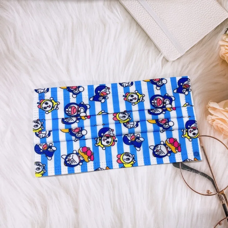 

50PCS Doraemon Mouth Masks Cartoon Disposable Face Mask 3-layer Anti Dust Breathable Face Masks Adult Ear loop Mascarillas