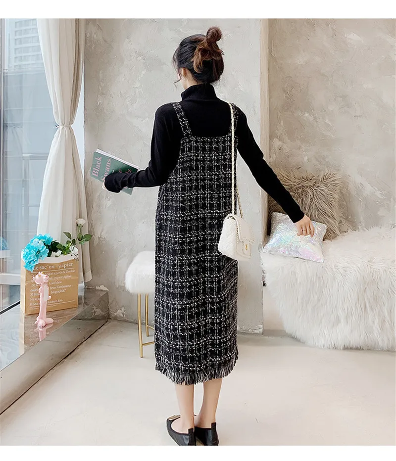 Осенне-зимний новый свитер с высоким воротником + шерстяное платье-жилет 2