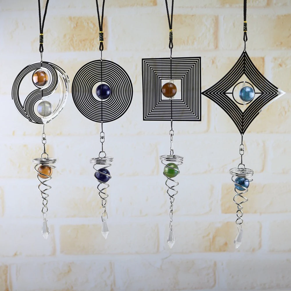 

DIY Rotating Wind Chime Hanging Wind Spinner Garden Sculpture Decor Crafts Home Balcony Garden Dream Catcher Chimes