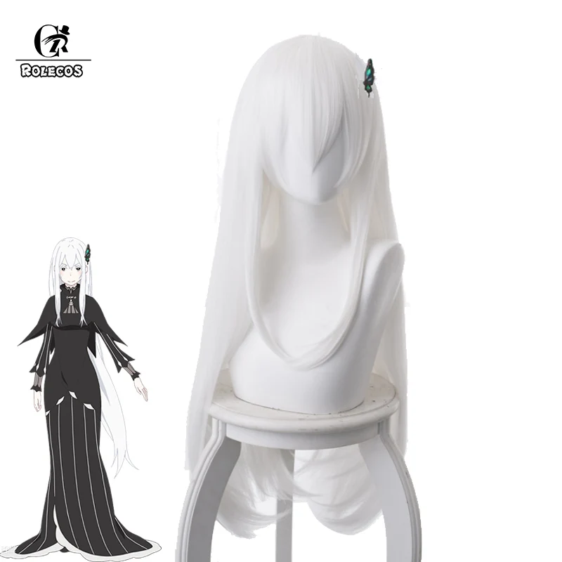 Косплей парик эхидна ROLECOS из аниме серебристый длинный для косплея с рисунком
